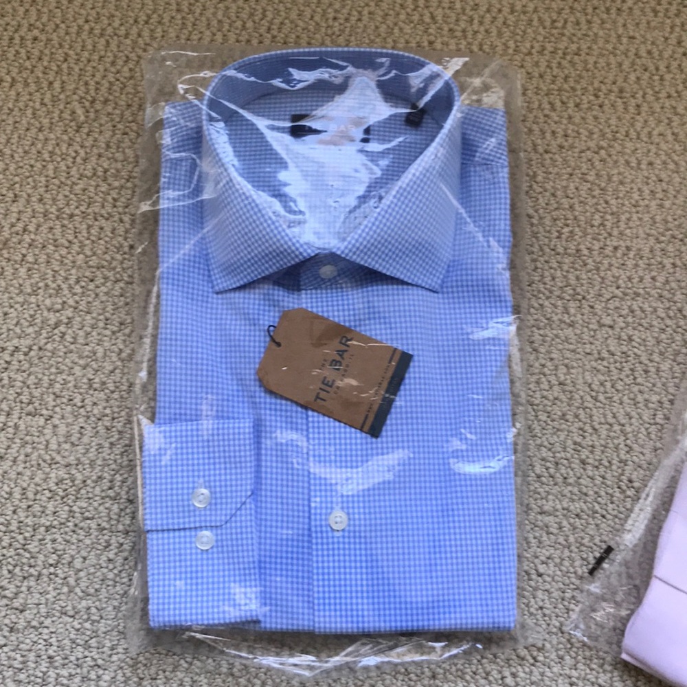 Men’s The Tie Bar Trim Fit Dress Shirt 16.5 32/33